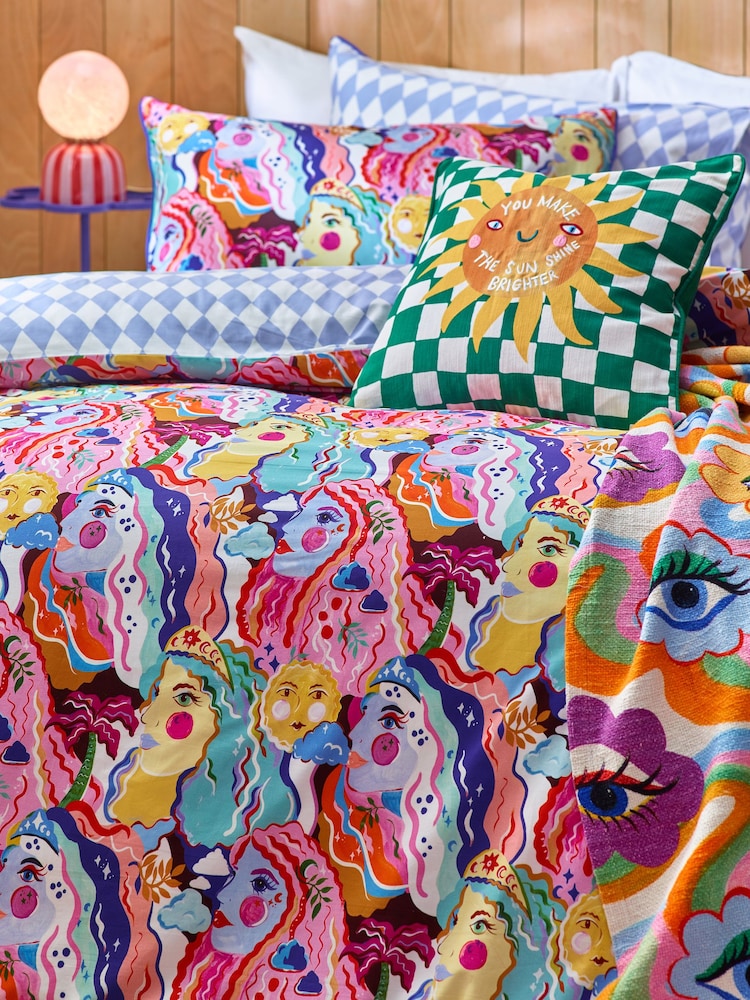 Eleanor Bowmer Goddess Diamond 180 Thread Count Duvet Cover and Pillowcase Set - Image 3 of 6