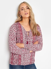 Long Tall Sally Brown Paisley Boho Blouse - Image 1 of 5