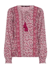 Long Tall Sally Brown Paisley Boho Blouse - Image 5 of 5