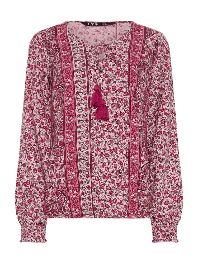 Long Tall Sally Brown Paisley Boho Blouse - Image 5 of 5