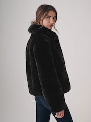 The Set Black Boxy Faux Fur Coat - Image 5 of 8