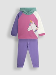 JoJo Maman Bébé Pink Unicorn Applique Novelty Hoodie And Leggings Set - Image 3 of 9