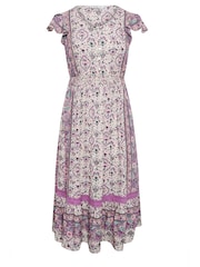 Yours Curve Pink Boho Maxi Border Dress - Image 6 of 6