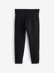 Black Seamless Ribbed High Waist Leggings (3-16yrs) - Image 5 of 6