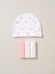Rock-A-Bye Baby Boutique Pink 100% Cotton Print Gift Set 10 Piece - Image 4 of 6