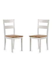 Julian Bowen Set of 2 Natural Linwood Dining Chairs - Image 2 of 6