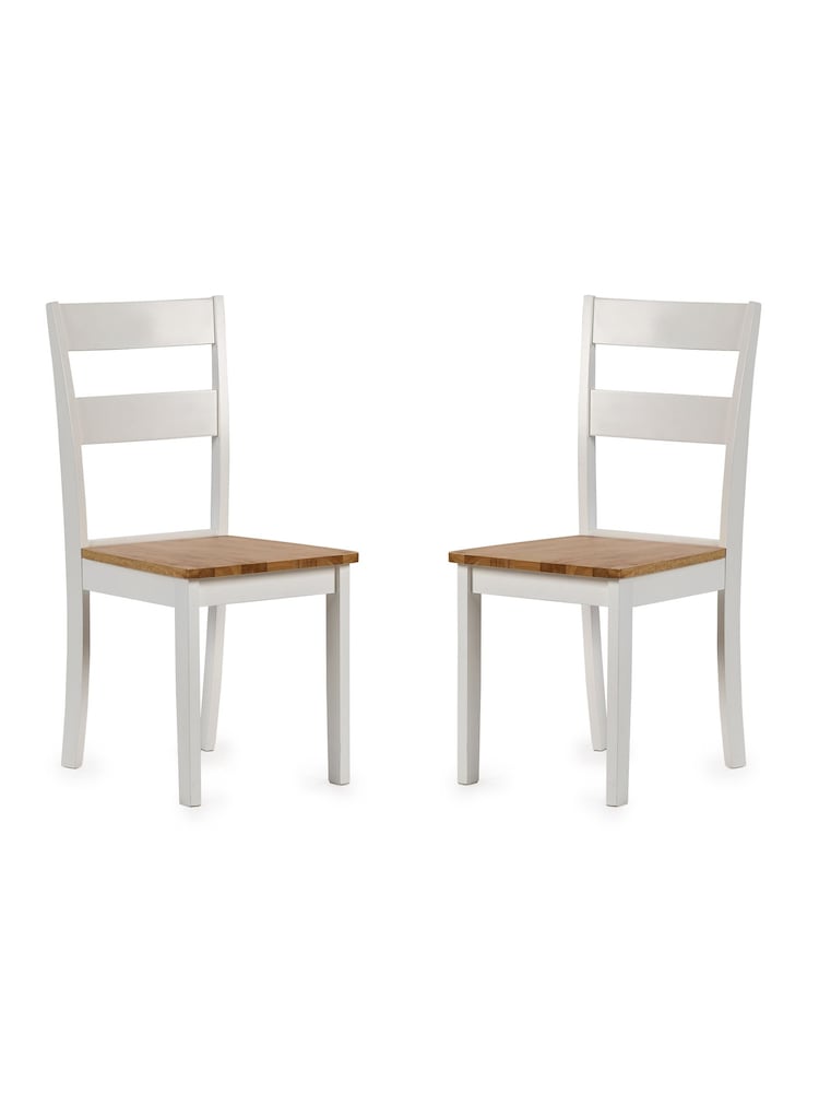 Julian Bowen Set of 2 Natural Linwood Dining Chairs - Image 2 of 6