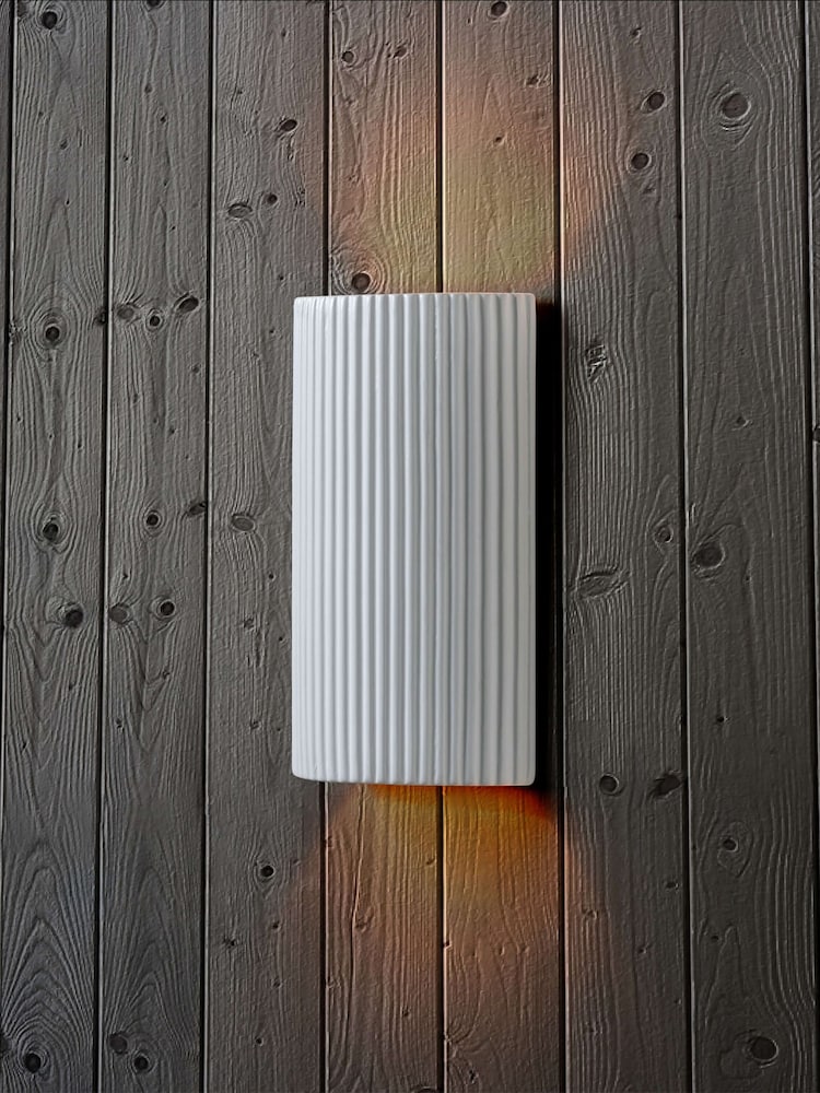 Houseof. White Ceramic Pillar Outdoor Wall Light - Image 1 of 4