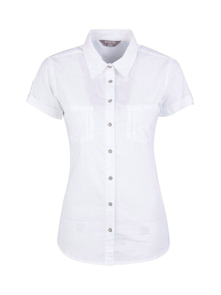 Mountain Warehouse White Coconut Short Sleeve Womens 100% Cotton Shirt - Image 2 of 5