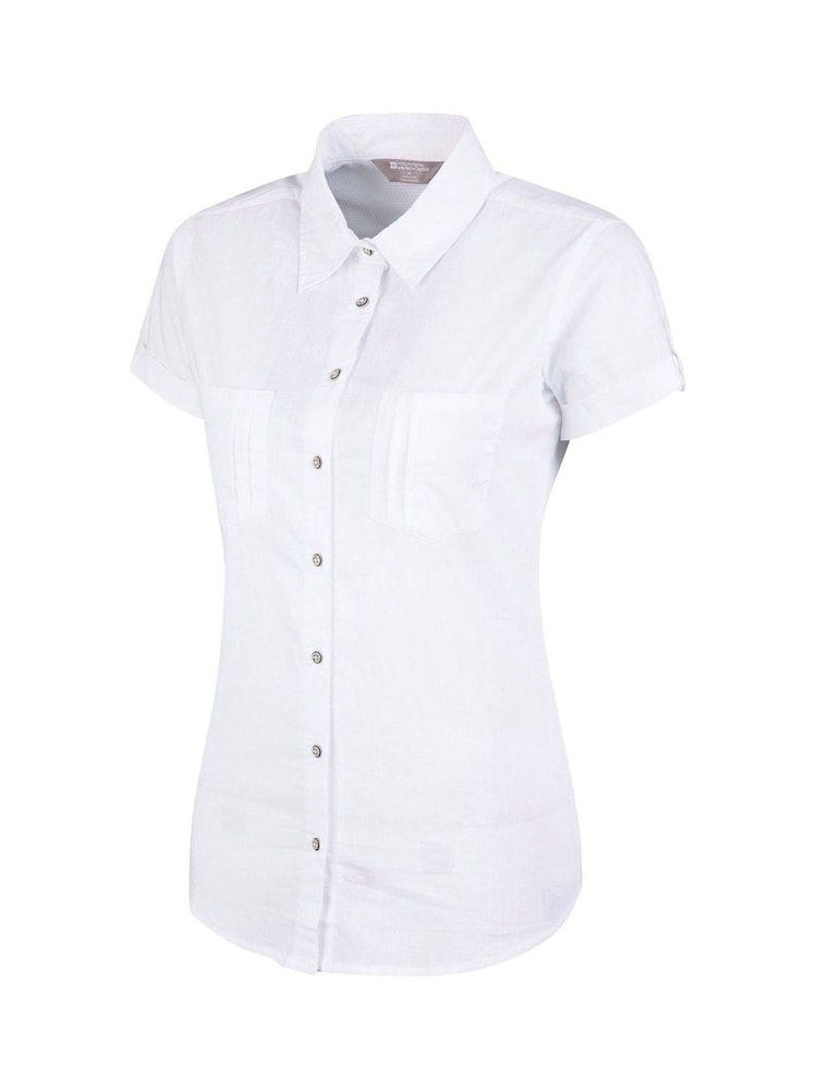 Mountain Warehouse White Coconut Short Sleeve Womens 100% Cotton Shirt - Image 4 of 5