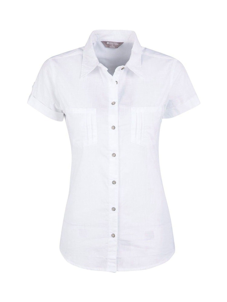 Mountain Warehouse White Coconut Short Sleeve Womens 100% Cotton Shirt - Image 5 of 5