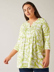 EVANS Curve Abstract Print Pintuck Blouse - Image 1 of 5