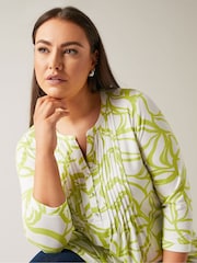 EVANS Curve Abstract Print Pintuck Blouse - Image 4 of 5