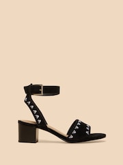 White Stuff Black Suede Ivy Heel Sandals - Image 1 of 4