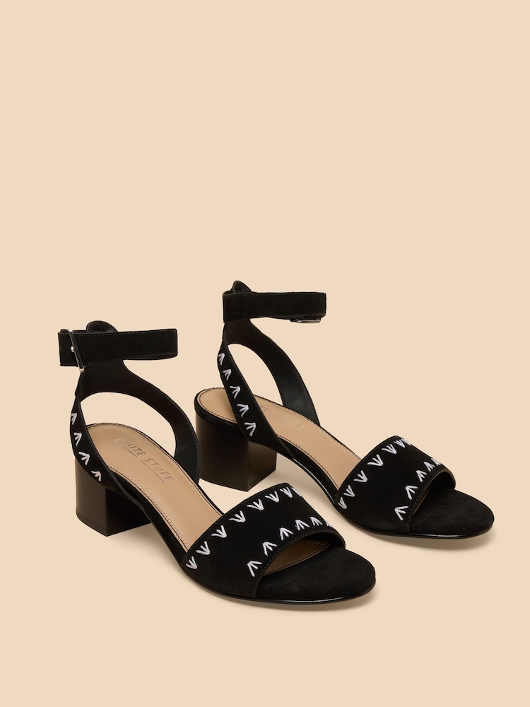 White Stuff Black Suede Ivy Heel Sandals - Image 2 of 4 White Stuff Black Suede Ivy Heel Sandals - Image 2 of 4