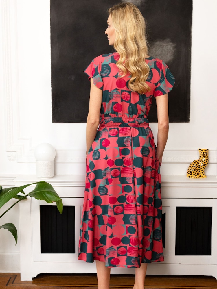 Hot Squash Petite Orange Chiffon Midi Dress - Image 2 of 3 Hot Squash Petite Orange Chiffon Midi Dress - Image 2 of 3