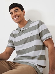 Crew Clothing Heritage Stripe Pique 100% Cotton Polo Shirt - Image 4 of 4