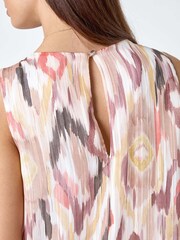 Roman Natural Roman Patterned Print Shimmer Blouses - Image 5 of 5