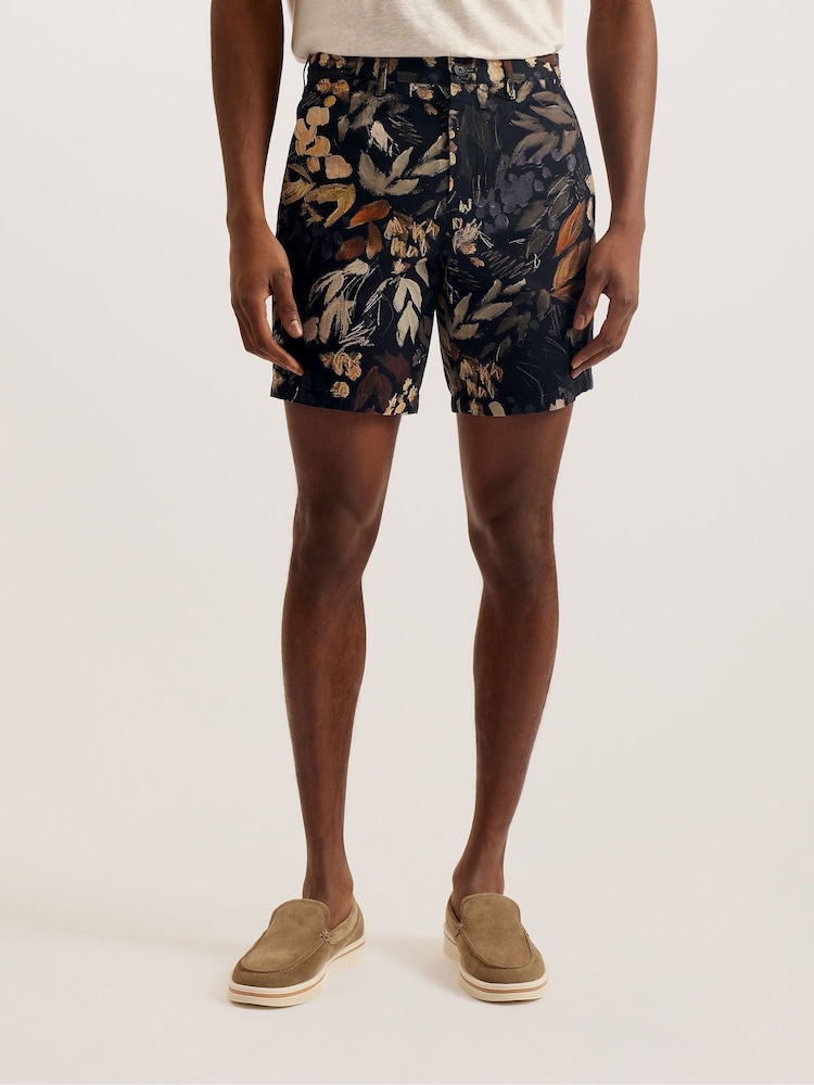 Ted Baker Black Printed Emilios Floral Shorts - Image 2 of 5