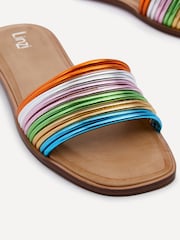 Linzi Green Utopia Multi Coloured Strappy Flat Sandals - Image 5 of 5