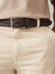 Brown Woven Leather Belt - Image 1 of 4