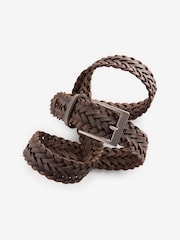 Brown Woven Leather Belt - Image 3 of 4