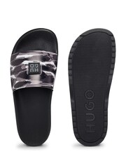 HUGO Printed Black Slides With Stacked Logo on Upper - Image 3 of 5