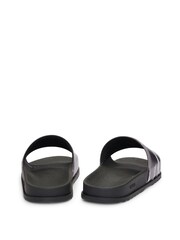 HUGO Printed Black Slides With Stacked Logo on Upper - Image 4 of 5