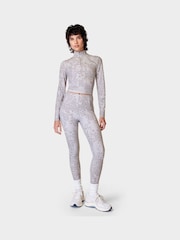 Sweaty Betty Grey Smokey Leopard Print 7/8 Length Super Soft Yoga Leggings - Image 4 of 10