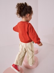 Red Printed 100% Cotton Sweatshirt and Wide Leg Set (3mths-7yrs) - Image 3 of 5