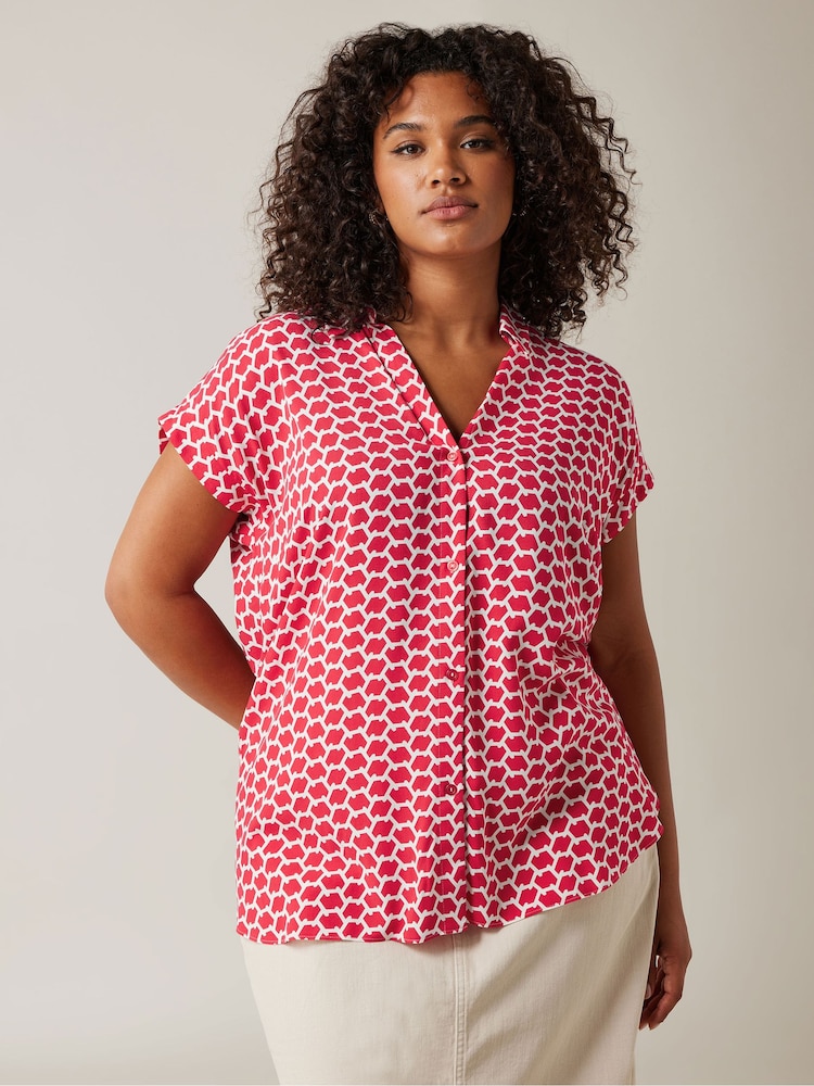 Evans Curve Zig Zag Print Blouse - Image 1 of 5