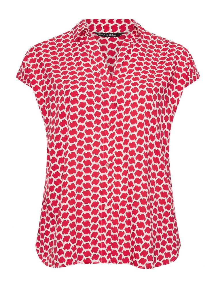 Evans Curve Zig Zag Print Blouse - Image 5 of 5