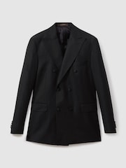 Oscar Jacobson Wool-Linen Double Breasted Blazer - Image 2 of 7