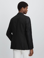 Oscar Jacobson Wool-Linen Double Breasted Blazer - Image 5 of 7