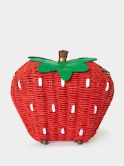 Joe Browns Red Cute Strawberry Shaped Basket Weave Cross Body Bag - Image 1 of 2