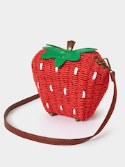 Joe Browns Red Cute Strawberry Shaped Basket Weave Cross Body Bag - Image 2 of 2