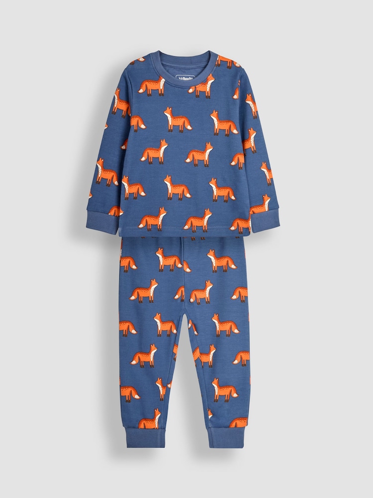 JoJo Maman Bébé Blue Fox Jersey Pyjamas - Image 1 of 5