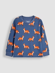 JoJo Maman Bébé Blue Fox Jersey Pyjamas - Image 2 of 5