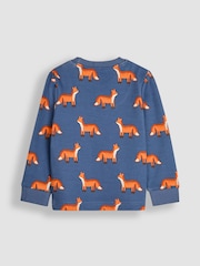 JoJo Maman Bébé Blue Fox Jersey Pyjamas - Image 3 of 5