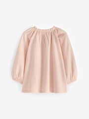 Pink Long Sleeve Gathered Neck Blouse (3mths-7yrs) - Image 6 of 7