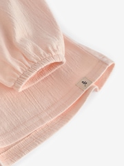 Pink Long Sleeve Gathered Neck Blouse (3mths-7yrs) - Image 7 of 7