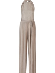 BOSS Natural Plissé Pleat Belt Sleeveless Jumpsuit - Image 5 of 5