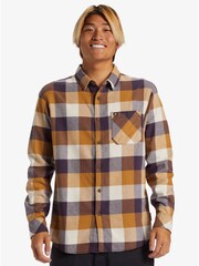 Quiksilver Brown Motherfly Check Flannel 100% Cotton Shirt - Image 1 of 7