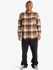 Quiksilver Brown Motherfly Check Flannel 100% Cotton Shirt - Image 4 of 7