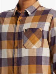 Quiksilver Brown Motherfly Check Flannel 100% Cotton Shirt - Image 5 of 7