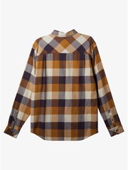Quiksilver Brown Motherfly Check Flannel 100% Cotton Shirt - Image 7 of 7