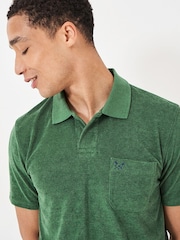 Crew Clothing Green Towling Polo Shirt - Image 3 of 4