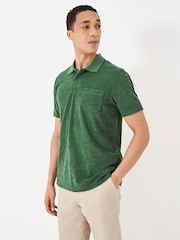 Crew Clothing Green Towling Polo Shirt - Image 4 of 4