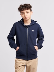 Lee Blue Boys 100% Cotton Zip-Through Badge Hoodie - Image 6 of 6