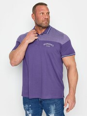BadRhino Big & Tall Purple 'Originals' Cut & Sew Polo Shirt - Image 1 of 3